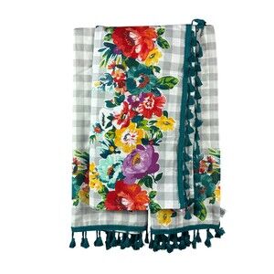 Pioneer Woman SWEET ROMANCE BLOSSOMS Small Window 3Pc Tier & Valance Curtain Set